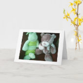 TWINS GEFELICITEERD met 2 KNUFFELDIEREN Kaart (Gele Bloem)