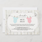 Twins Genre Révéler Invitation Vêtements Rustiques (Devant)