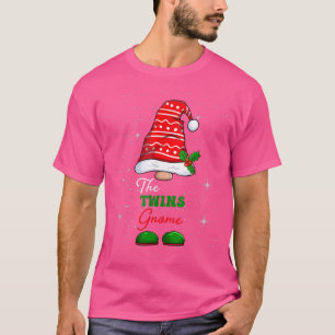 Twins Gnome Family Matching met Kerstmis Funny Paj T-shirt