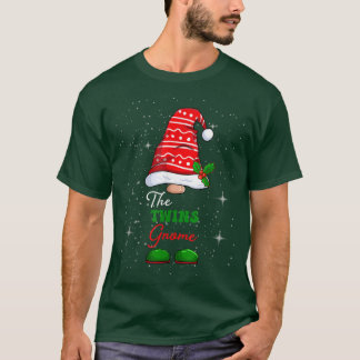 Twins Gnome Family Matching met Kerstmis Funny Paj T-shirt