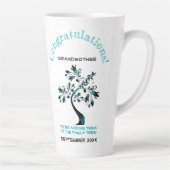 Twins Grandmoeder to be roze Blue Family Tree Latte Mok (Rechts)