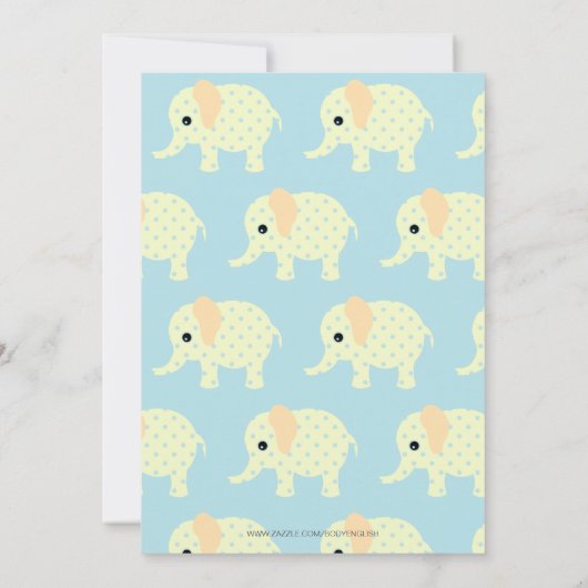 Twins Grossesse Faire-part Eléphants Whimsical (Dos)