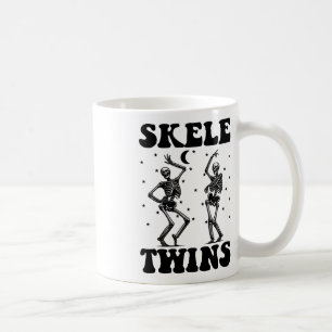 Twins Halloween Matching Skeletwins Grappig Dansen Koffiemok
