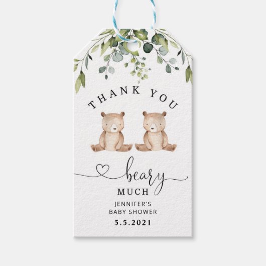 Twins Hartelijk dank dat u veel plezier hebt gemaa Cadeaulabel (Voorkant)