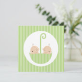 Twins in Green Umbrella Kaart (Staand voorkant)