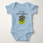 Twins - Jongen en Meisje Aap 1e Verjaardag Romper (Voorkant)