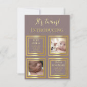 Twins jumeaux filles nouveau-né photo faire-part d (Devant)