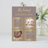 Twins jumeaux filles nouveau-né photo faire-part d (Debout devant)