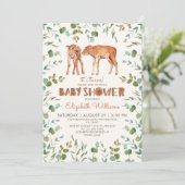Twins Leuke Baby Bison Boy Baby shower Kaart (Staand voorkant)