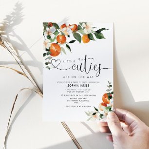 Twins Little Cuties baby shower-uitnodiging Kaart