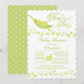 Twins Little Peas Neutral Baby shower Invitation (Devant / Derrière)