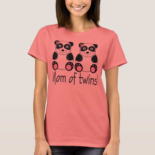 Twins mama Panda Womens Ringer Tee Shirt (Voorkant)