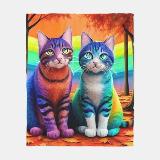 Twins of Cats Digitale Art-56467 Fleece Deken (Voorkant)