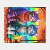 Twins of Cats Digitale Art-56467 Fleece Deken (Voorkant (Horizontaal))