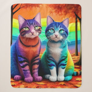 Twins of Cats Digitale Art-56467 Sherpa Deken