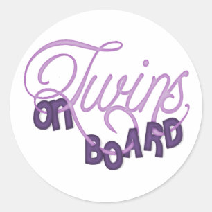 Twins on board ronde sticker