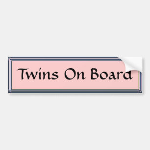 Twins on board roze Bumpersticker door Heard_