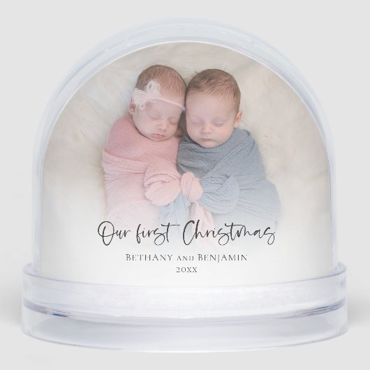 Twins Our First Christmas 2 Photos Script Baby (Avant)
