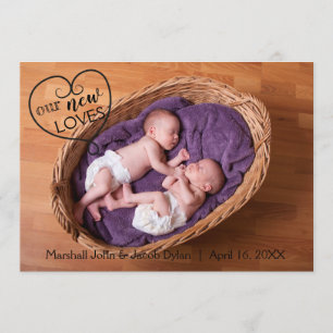Twins Our New Loves - Faire-part de naissance