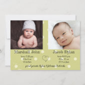 Twins Our New Loves - Faire-part de naissance (Dos)