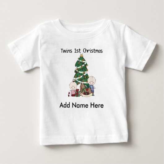 Twins personnalisés 1er T-shirt de Noël (Devant)