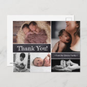 Twins Photo Collage faire-part de naissance bébé (Devant / Derrière)