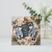 Twins Pregnancy Announcement, baby surprise Aankondiging (Staand voorkant)