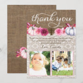 Twins Religieux Merci Cartes Avec Citrouille (Devant / Derrière)