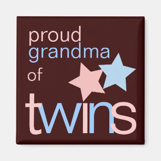 Twins Rose Bleu Brown Fière Grand-mère Magnet