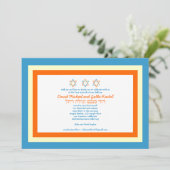 Twins Star van David Bar Bat Mitzvah Uitnodiging (Staand voorkant)