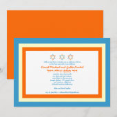 Twins Star van David Bar Bat Mitzvah Uitnodiging (Voorkant / Achterkant)