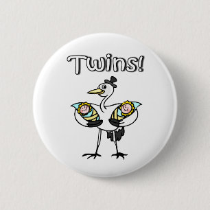 Twins (Stork) Ronde Button 5,7 Cm