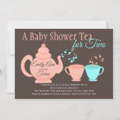 Twins Tea Party Baby shower Kaart (Voorkant)