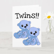 Twins Teddy Bears Persoonlijk Wenskaart