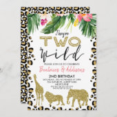 Twins They're Two Wild 2nd Birthday Invitation (Devant / Derrière)
