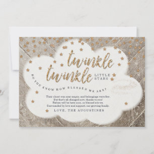 Twins Twinkle Twinkle Little Star Baby shower Bedankkaart