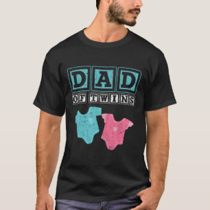 Twins van familie papa vaders dag toekomstige oude t-shirt