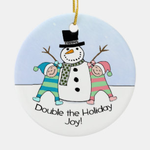 TWINS: Verdubbel de Vakantige Joy! Keramisch Ornament