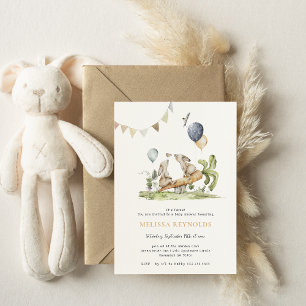 Twins Voorjaars Konijn Baby Shower Kaart