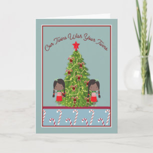 Twins Wishing Twins a Merry kerstKaart Feestdagen Kaart