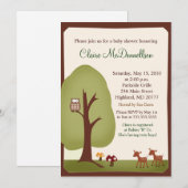 TWINS Woodland Forest 5x7 Baby shower Invitation (Devant / Derrière)