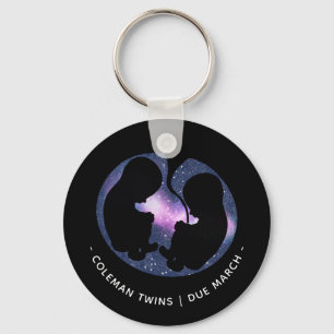 Twins Zwangerschap Aankondiging Stars Baby Spiritu Sleutelhanger