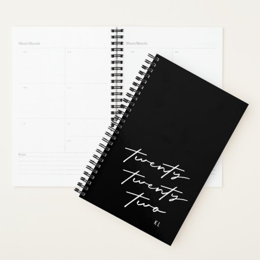 Twintig 22 zwarte en witte manuscriptanner planner (Display)