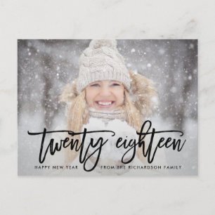Twintig Achttien Trendy Typografie met Foto Feestdagenkaart