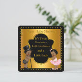 Twintig Baby shower jongen en meisjes etnische gro Kaart (Staand voorkant)