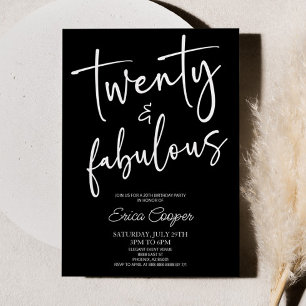 Twintig & Fabulous Minimaal 20e Verjaardagsfeestje Kaart