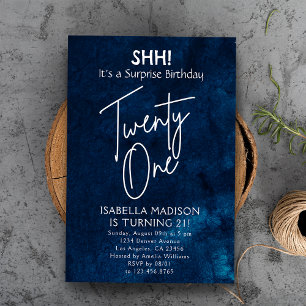 Twintig Navy Blue Verrassingsfeestje van de 21e Kaart