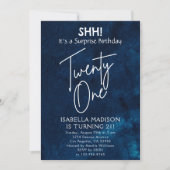 Twintig | Navy Blue Verrassingsfeestje van de 21e Kaart (Voorkant)