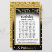 Twintig verjaardag Word Search Game (Voorkant / Achterkant)