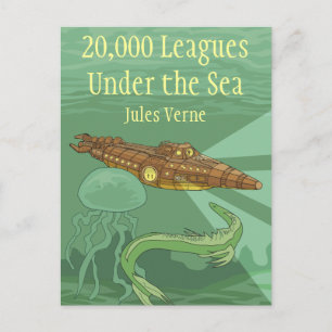 Twintigduizend collega's onder het Zee-Jules Verne Briefkaart